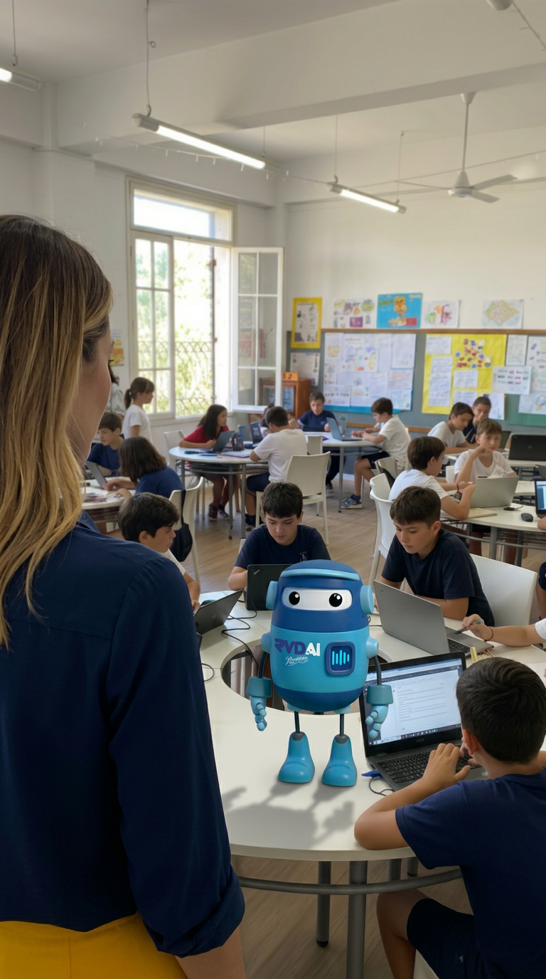 Berni acompañando en el aula