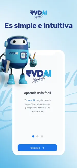Pantalla de bienvenida de la APP móvil de RVD.AI junto a Berni
