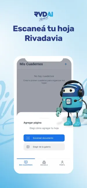 Pantalla para escanear una hoja Rivadavia en la APP móvil de RVD.AI